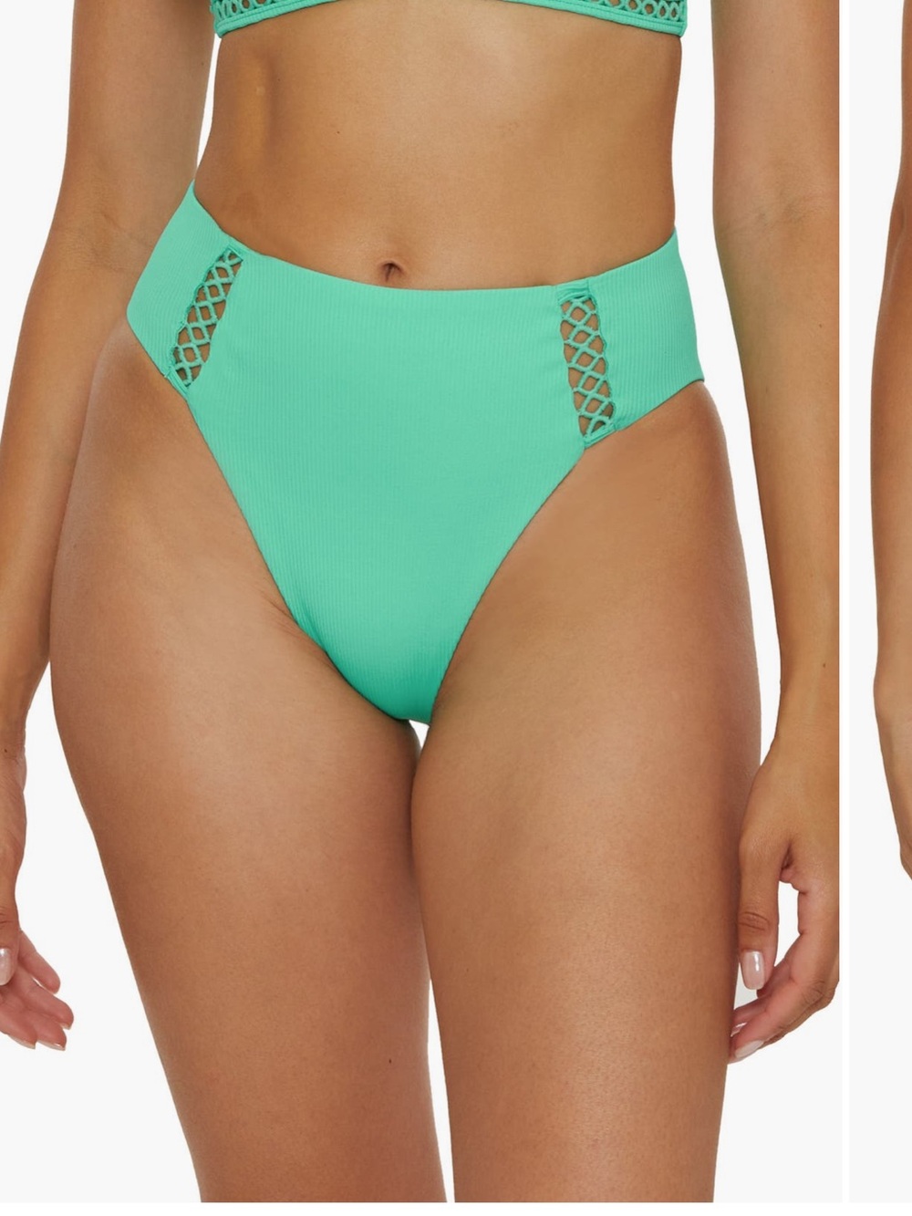 BECCA High-Rise Bikini Bottom in Aqua Mint